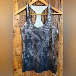 lululemon athleta Black & Gray Tie-Dye Women's Tank Top Size 8